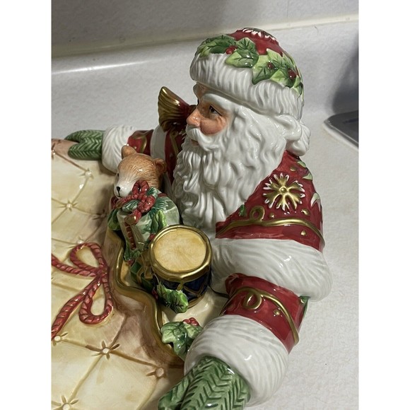 Fitz & Floyd Winter Holiday‎ Santa Server (2006) Gold Tones 12 1/2" EUC - Picture 6 of 16